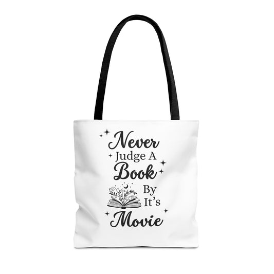 Never Judge a Book Tote Bag